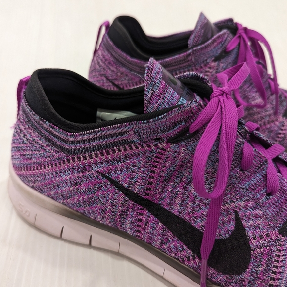 NIKE Free 5.0 Flyknit purple knit running shoes - Picture 11 of 13